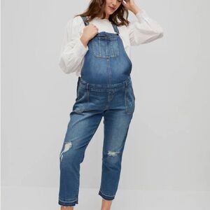 Maternity Distressed Denim overalls